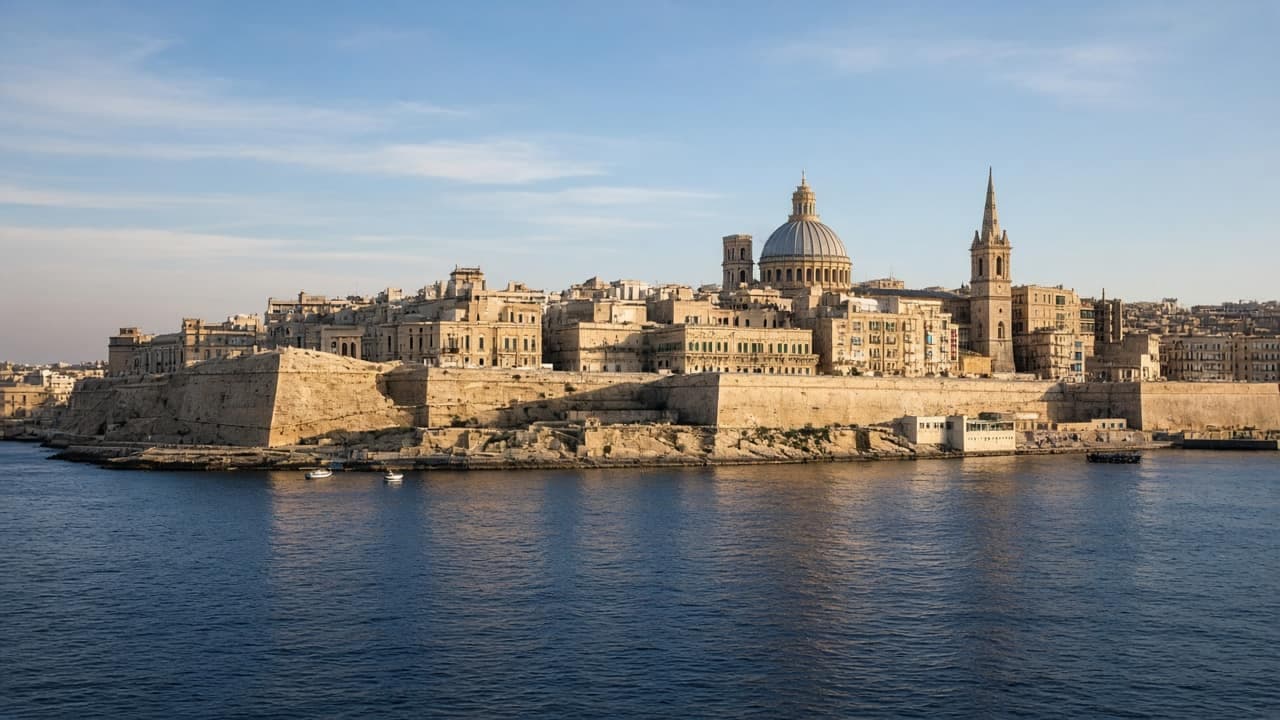 Valletta and the Grand Harbour in late-day light